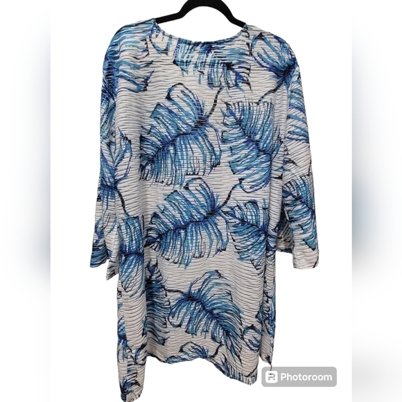 Apt. 9 3X Floral Razor Front Midi Coverup Duster Beachy Summer - Picture 2 of 7